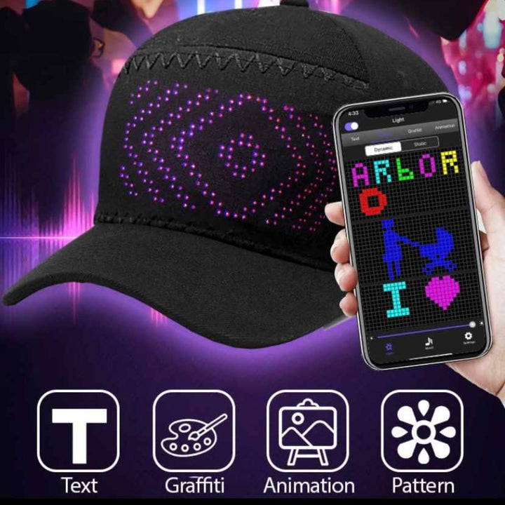 Gorra de béisbol con pantalla LED, sombr